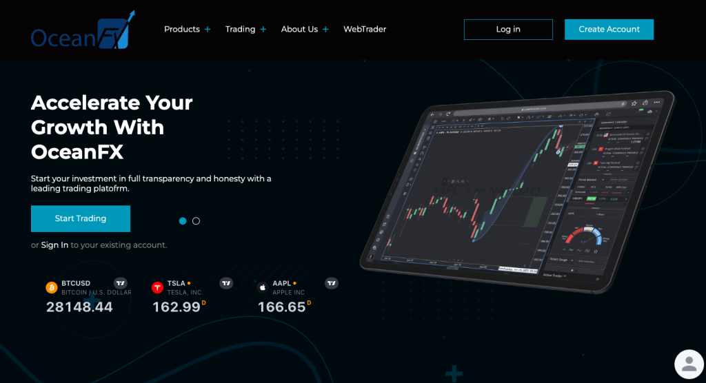 oceanFX trading platform